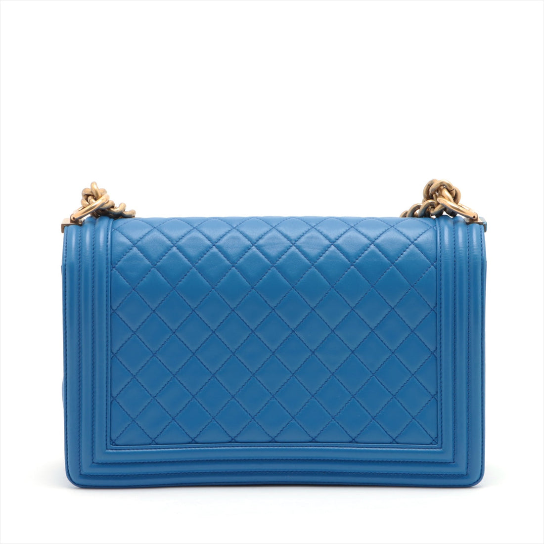 Top Quality Chanel Boy Chain Shoulder Bag in Lambskin Blue