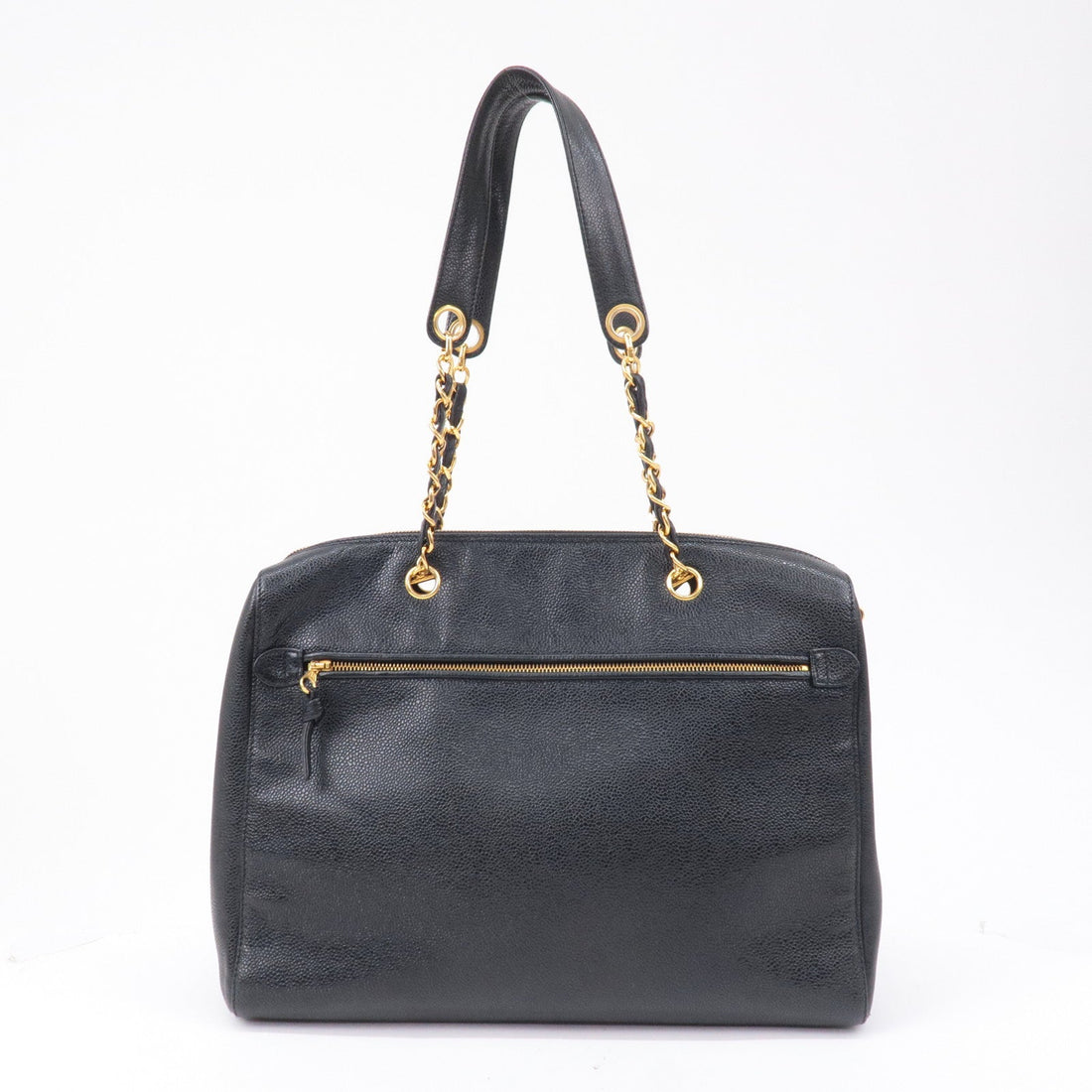Top Quality Chanel Caviar Skin Chain Tote Bag Shoulder Bag Gold Black
