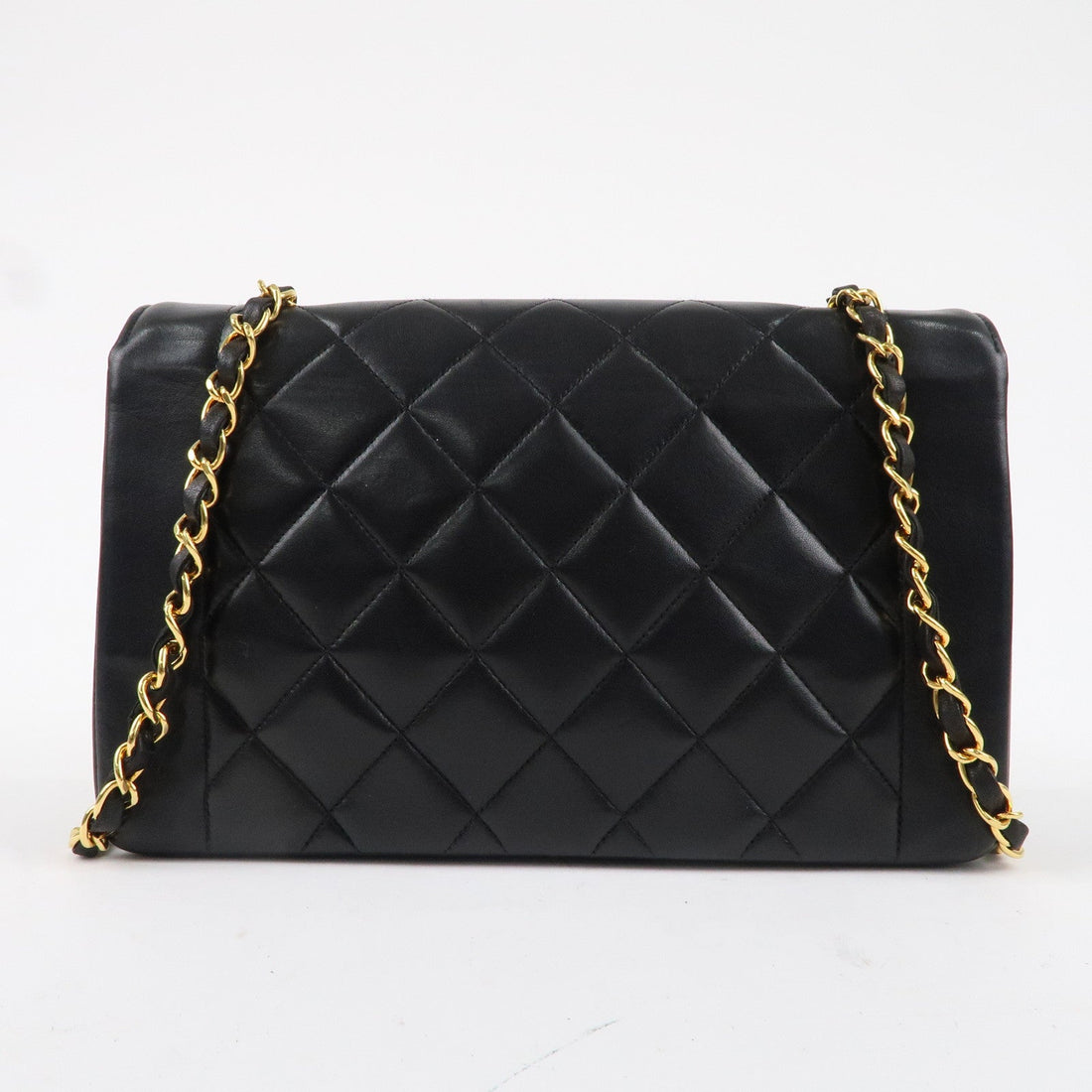 Top Quality Chanel Matelasse Lambskin Diana Chain Shoulder Bag Black A01165