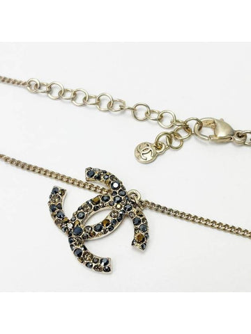 Big CC Logo Coco Cubic Gold Necklace Pendant 4VCHA16043 Chanel