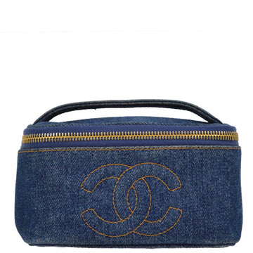 New 1:1 Rep Top Quality Chanel Blue Denim Timeless Vanity Handbag
