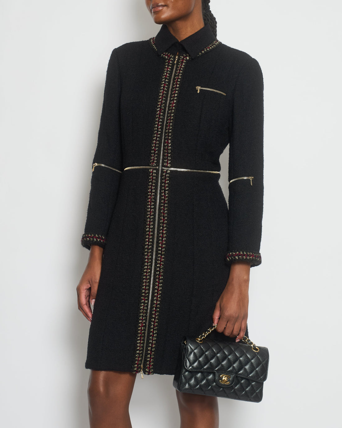 Top Quality Chanel 10/A Tweed Paris Shanghai CC Logo Coat Size FR 44 (UK 16)