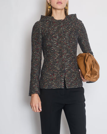 Top Quality Chanel Runway Brown Fantasy Tweed Button Down Jacket Size FR 36 (UK 8)