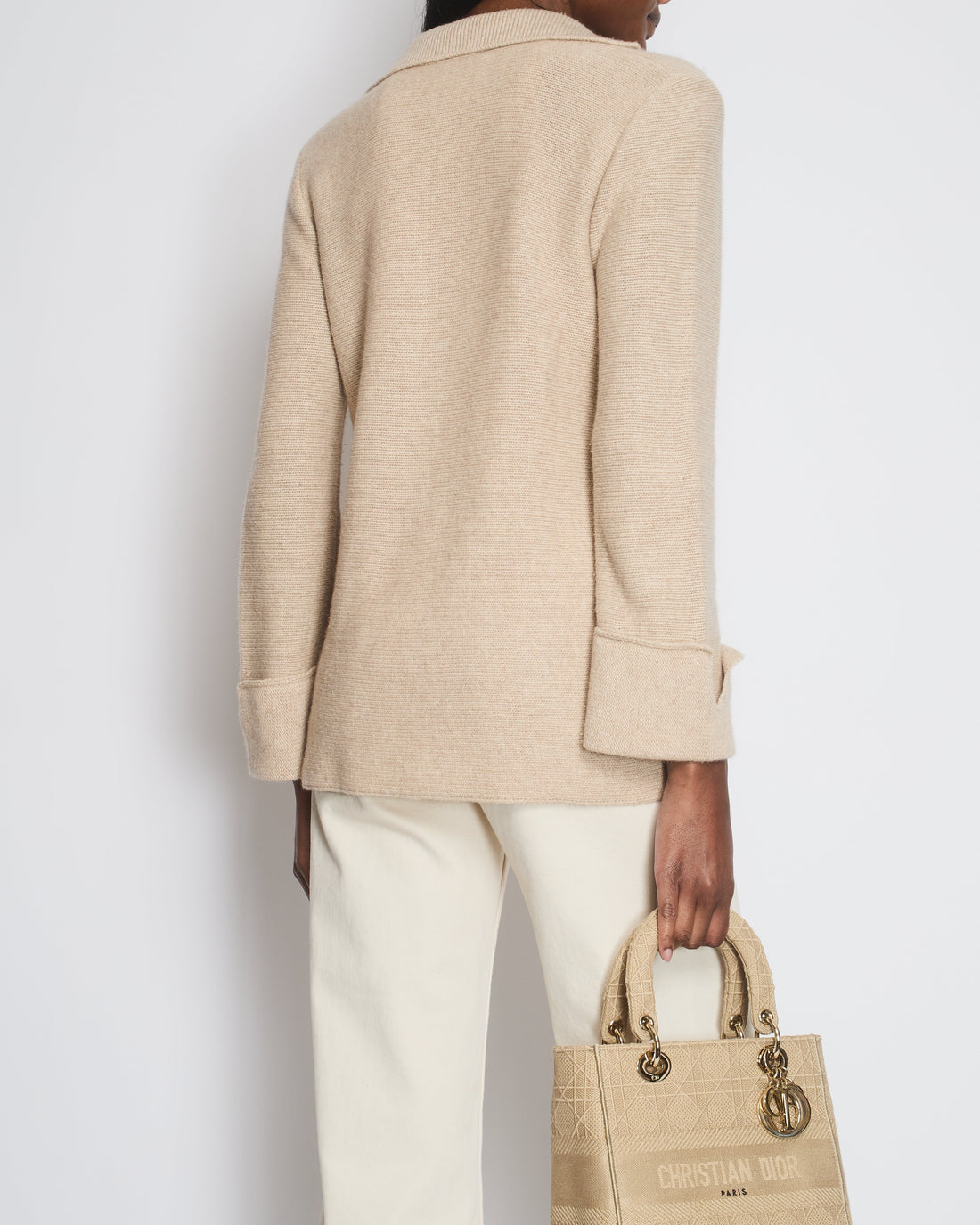 Top Quality Chanel 99/A Beige Cashmere Long Sleeve igan Size FR 40 (UK 12)
