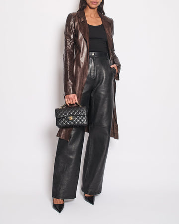 Top Quality Chanel  02/A Long Line Leather Jacket Size FR 38 (UK 10)