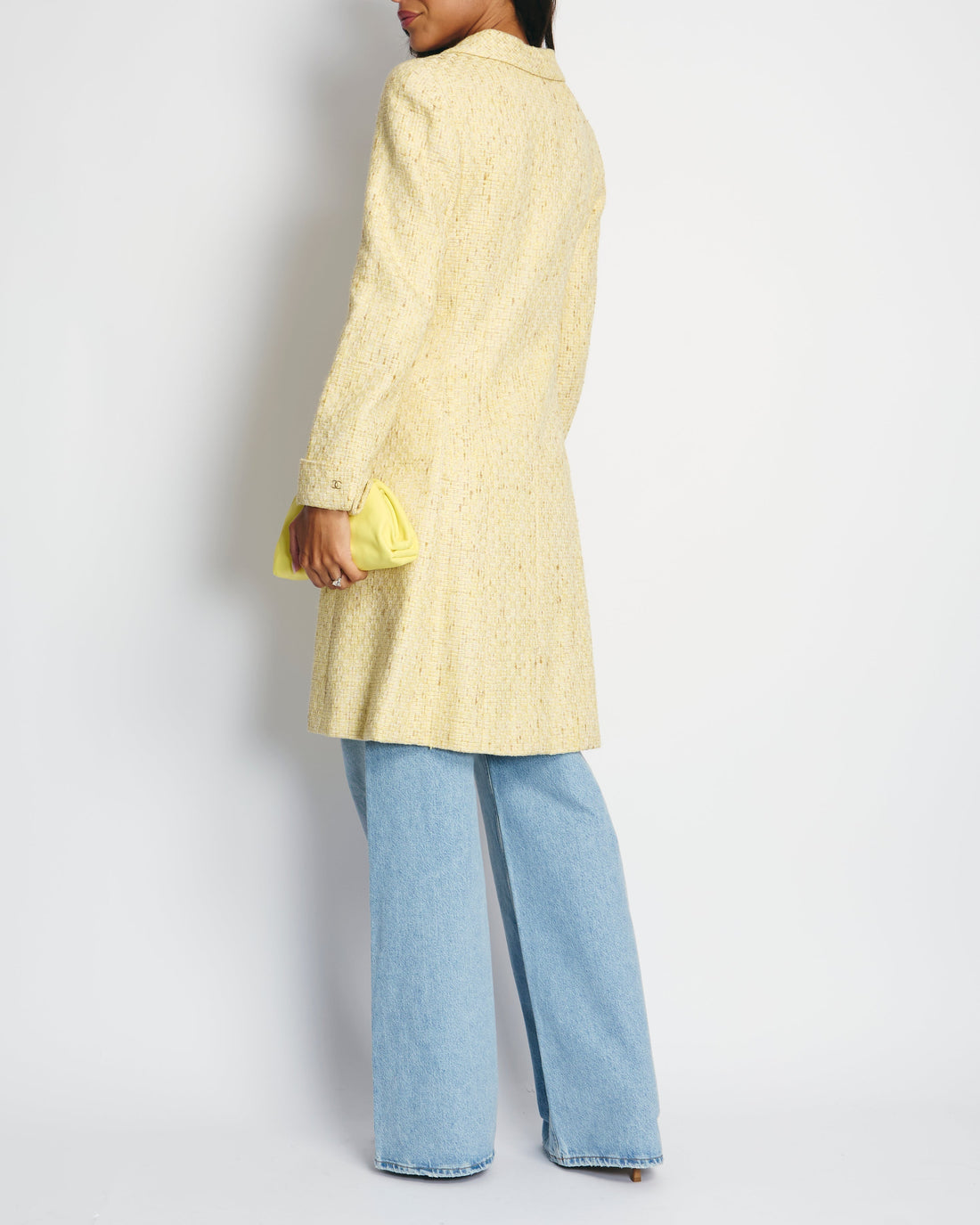 Top Quality Chanel 01C Yellow Tweed Coat with Zip Detail FR 38 (UK 10)