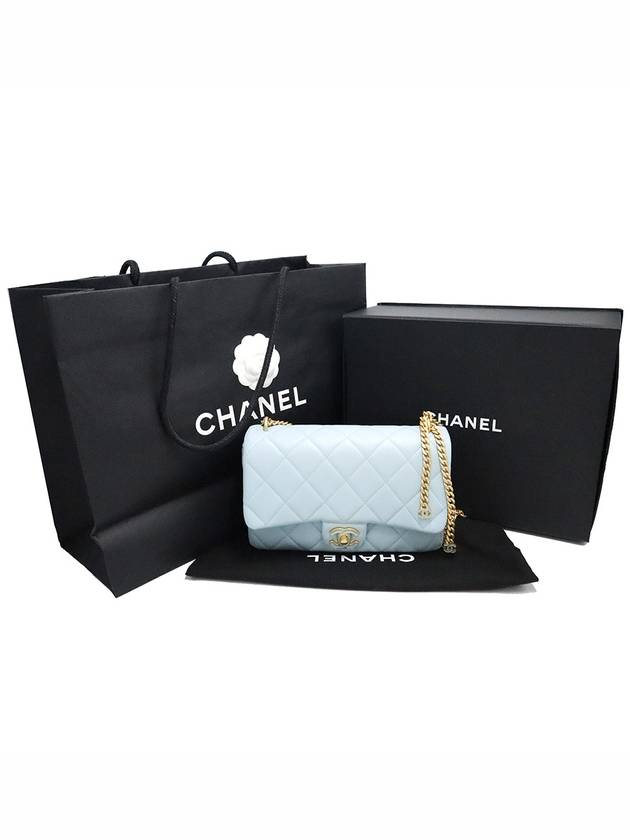 Top Quality Chanel AS3114 Sky Blue Lambskin Gold Metal Mini Flap Petit Sac Chain Shoulder Bag Chanel