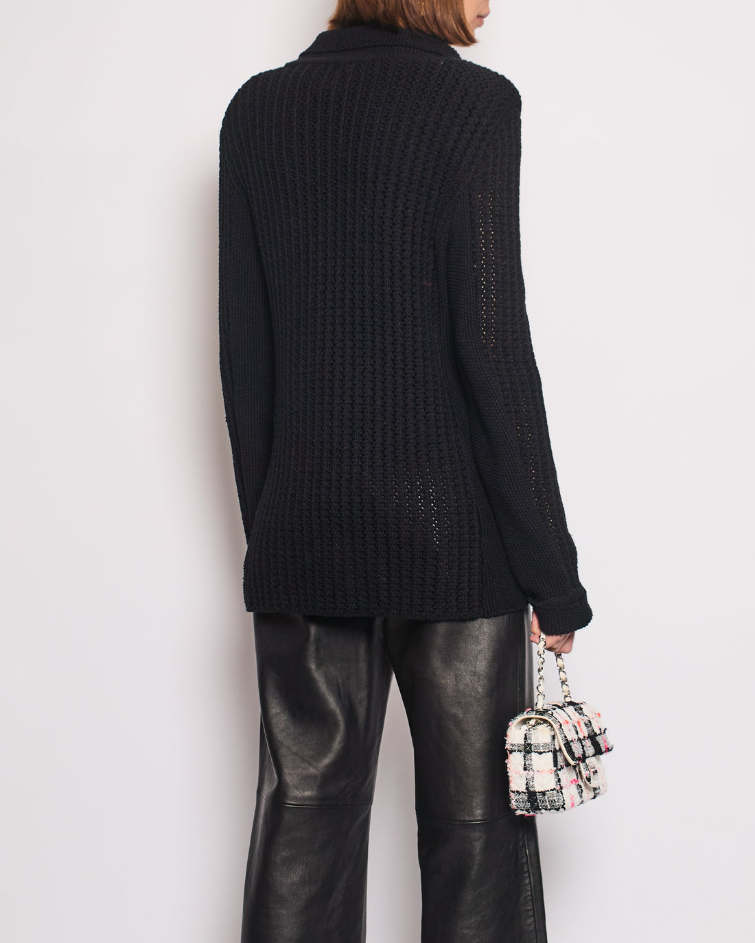 Top Quality Chanel Black La Pausa Knit igan with Logo Buttons Details Size FR 38 (UK 10)