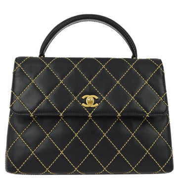 New 1:1 Rep Top Quality Chanel Black Calfskin Wild Stitch Handbag