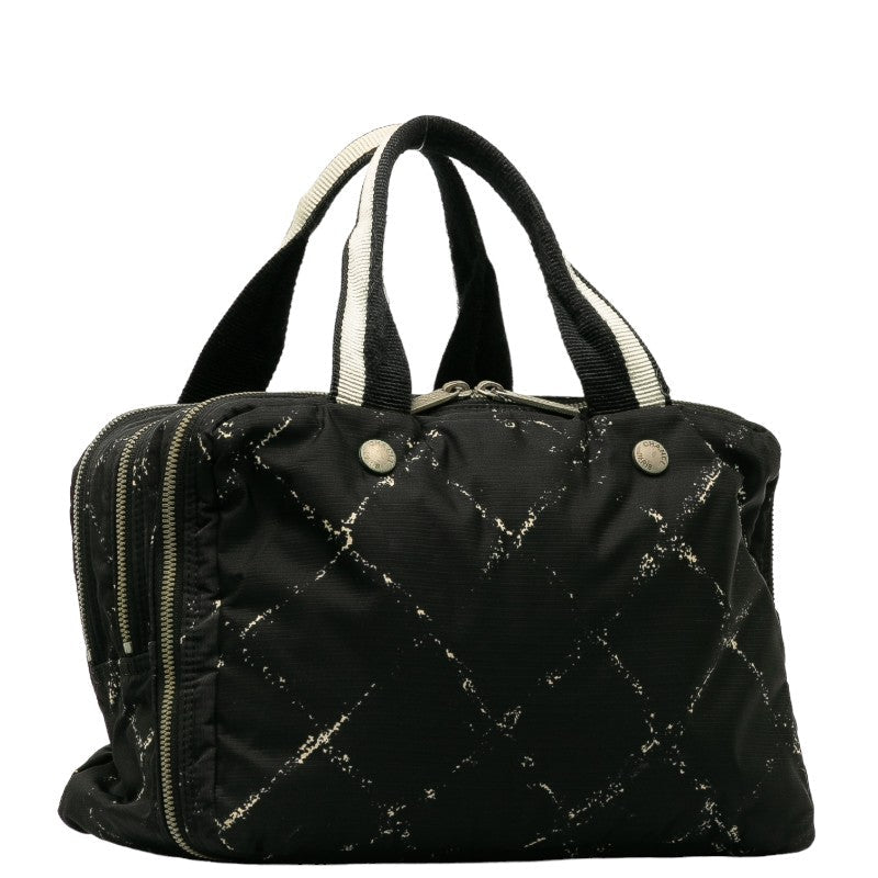 New 1:1 Rep Top Quality Chanel  Travel Line Handbags Mini Boston Bag Black Nylon Vinyl  CHANEL
