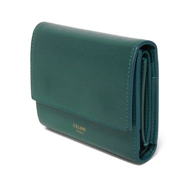 CELINE Tri-fold wallet 10B573CQP.30GS Shiny calfskin Green smoke New logo Small trifold wallet Women(Unisex) New 1:1