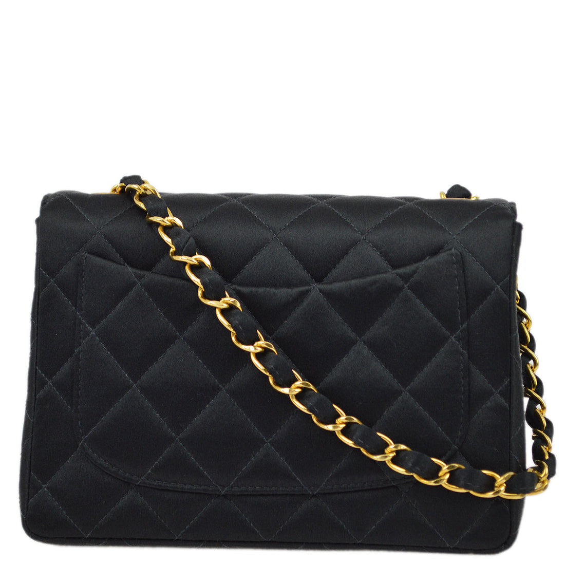 New 1:1 Rep Top Quality Chanel Black Satin Mini Classic Square Flap Bag 17