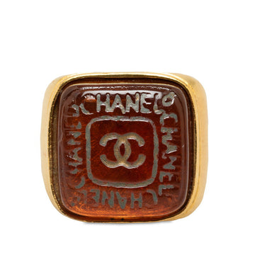 Top Quality Chanel  Cocomark square ring gold brown clean makeup ladies Chanel