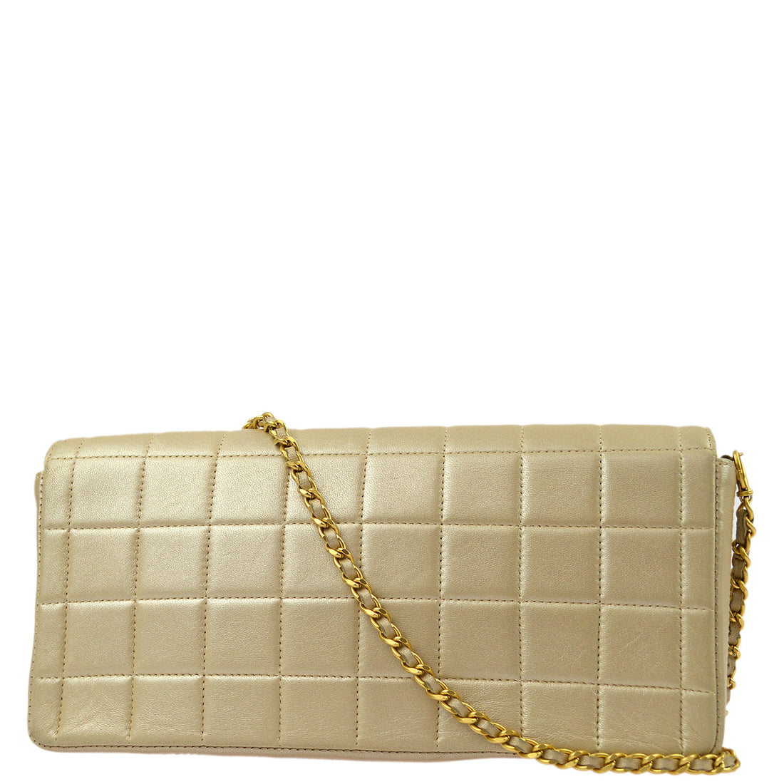 New 1:1 Rep Top Quality Chanel Beige Lambskin Choco Bar East West Shoulder Bag
