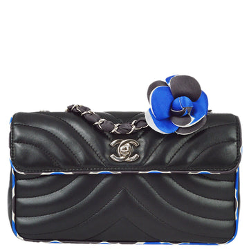 New 1:1 Rep Top Quality Chanel Black Lambskin Camellia Straight Flap Shoulder Bag