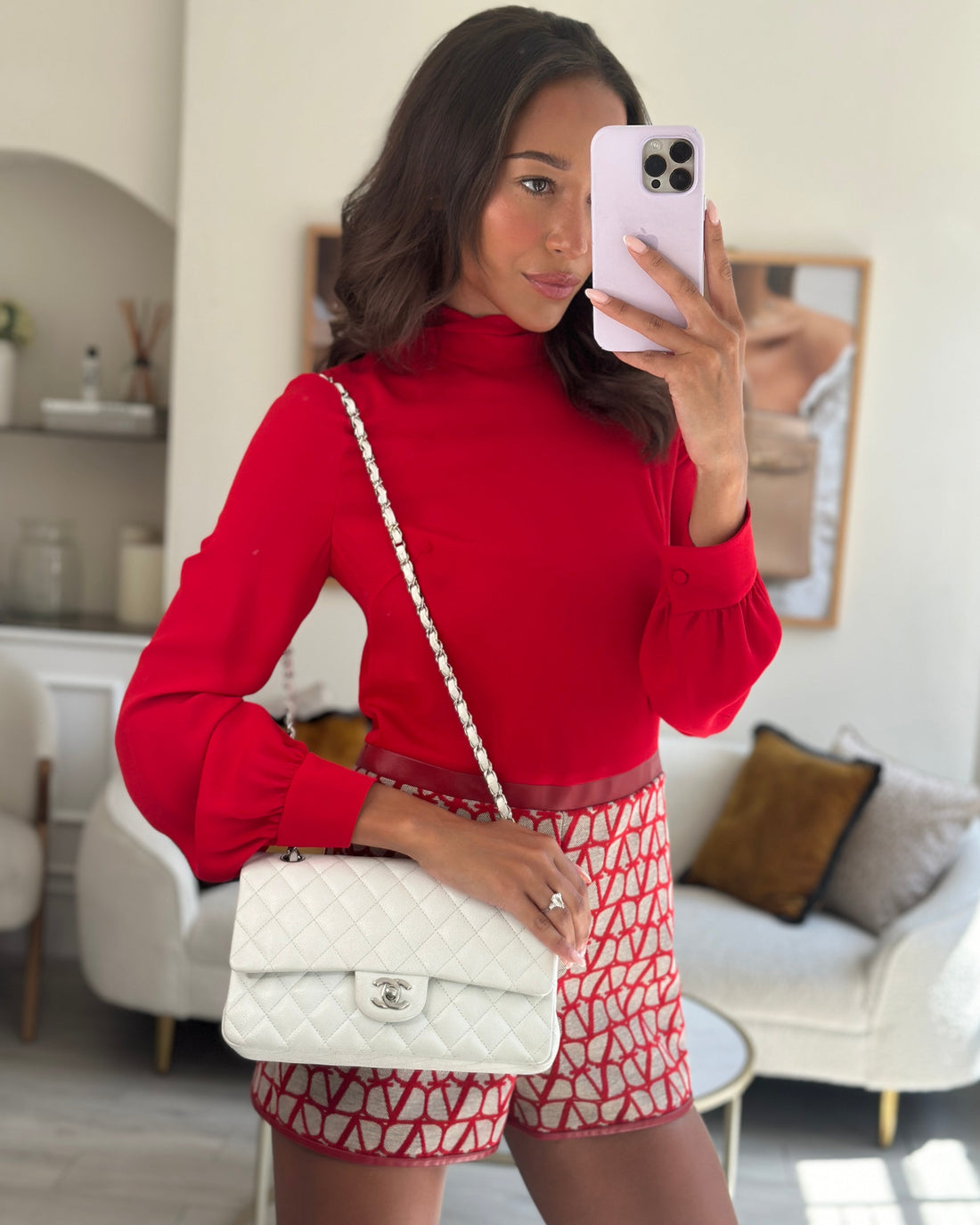 Top Quality Chanel White Medium Classic Double Flap in Caviar Leather with Silver Hardware RRP ¬£8,890