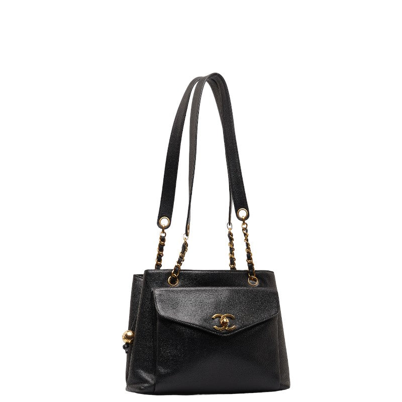New 1:1 Rep Top Quality Chanel Coco Chain Shoulder Bag A08036 Black Caviar S  Chanel