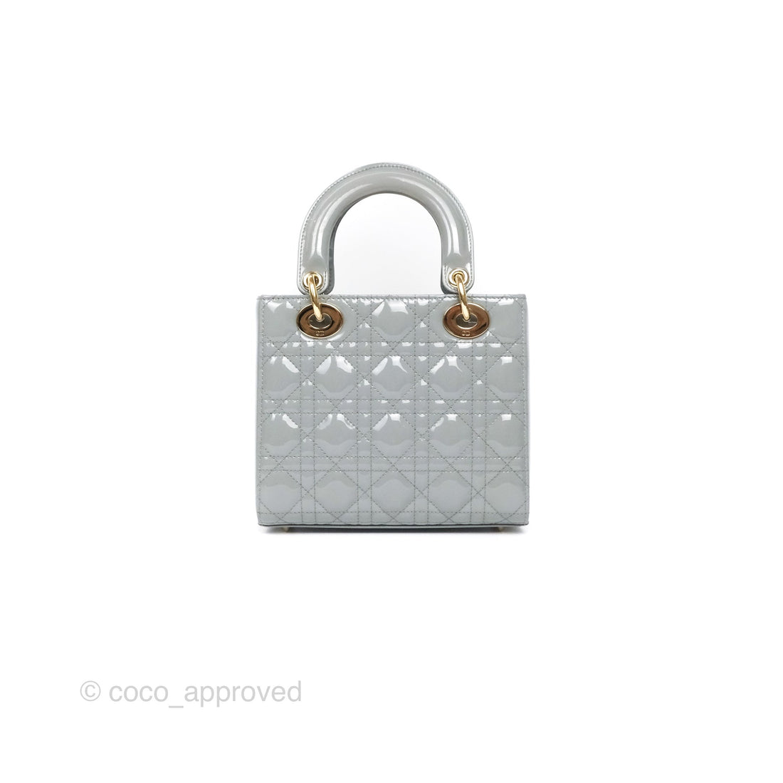 Christian Dior Lady Dior Grey Patent Gold Hardware
