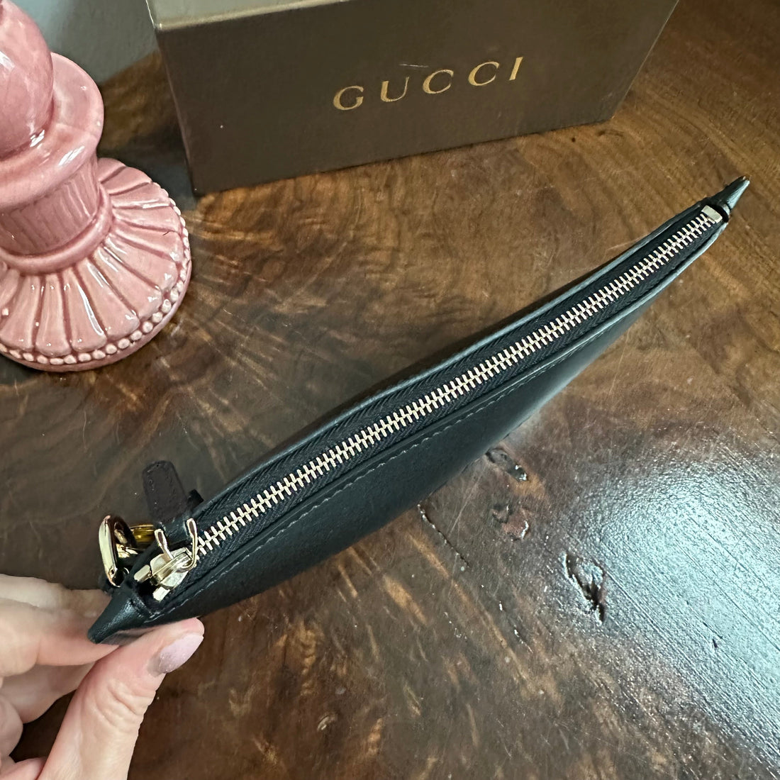 The Junco Wristlet - Orvis bags Gucci Leather in Black