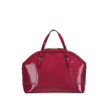 Gucci Gucci Microguccissima Nice Patent Leather Satchel Pink