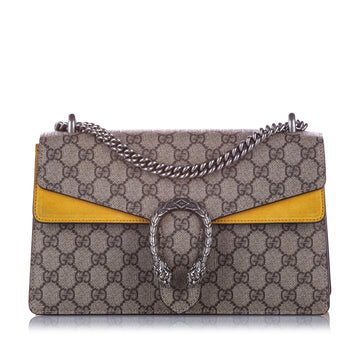 Gucci Small GG Supreme Dionysus Shoulder Bag Brown
