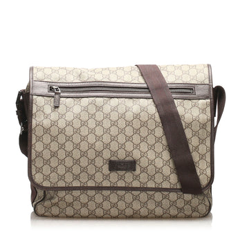 Gucci Gucci GG Supreme Crossbody Bag Brown