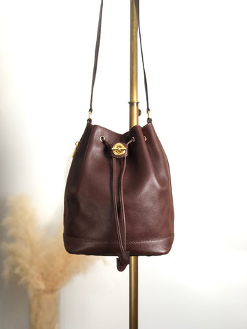 CELINE Toggle Clasp Drawstring Shoulder bag Brown New 1:1 4cufh5