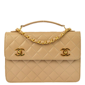 New 1:1 Rep Top Quality Chanel * Beige Lambskin 2way Handbag