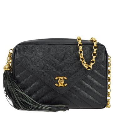 New 1:1 Rep Top Quality Chanel Black Caviar Skin Pocket Camera Bag