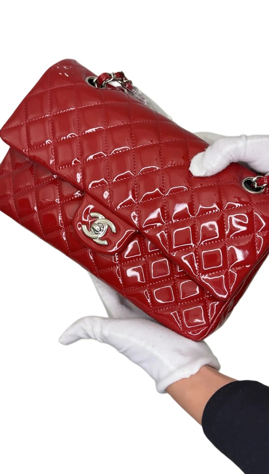 Top Quality Chanel Patent Classic Jumbo Double Flap Bag - Red B3-33