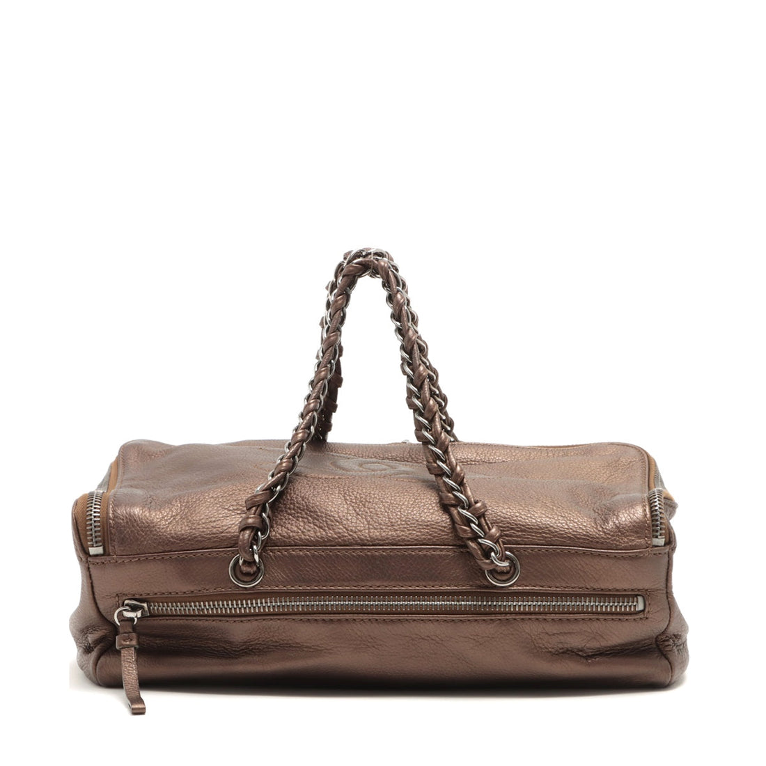 New 1:1 Rep Top Quality Chanel Coco Leather Chain Shoulder Bag Brown Silver G