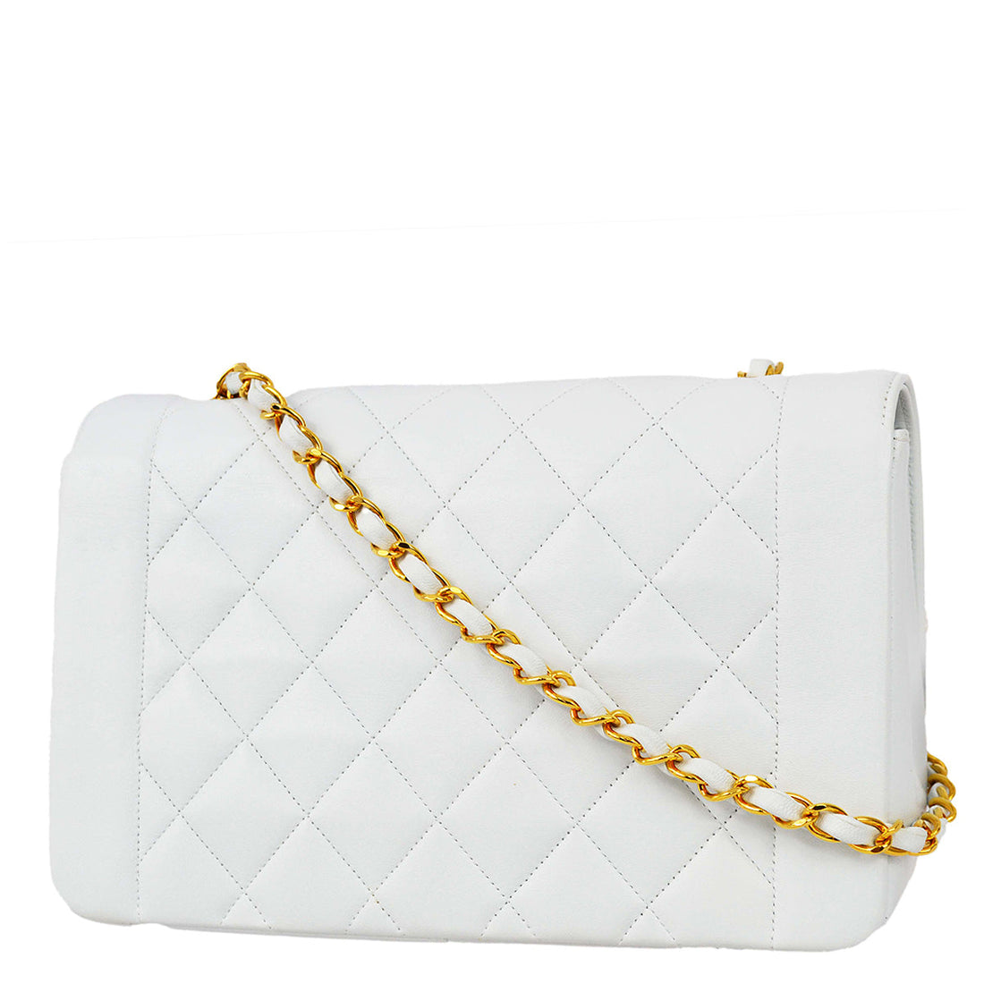 New 1:1 Rep Top Quality Chanel White Lambskin Medium Diana Chain Shoulder Bag