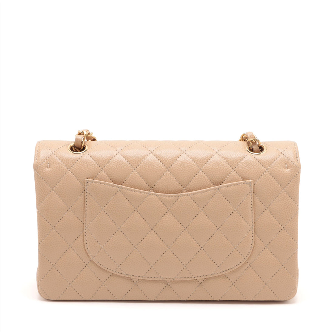 New 1:1 Rep Top Quality Chanel Matrasse Caviar S Double Flap Double Chain Bag Beige Gold