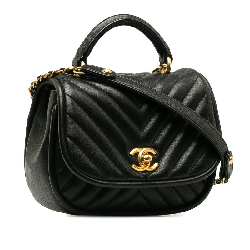 New 1:1 Rep Top Quality Chanel Coco V Stick Top Handle  Chain Shoulder Bag Black Leather  New 1:1 Rep Top Quality Chanel [Middle]
