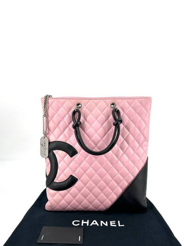 Pink Cambon Tote Bag Keyring Chanel