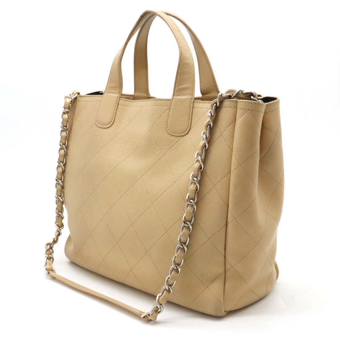 New 1:1 Rep Top Quality Chanel Matrasse Coco Tote Bag 2WAY Chain Shoulder Bag Caviar S Leather Beige AS0240