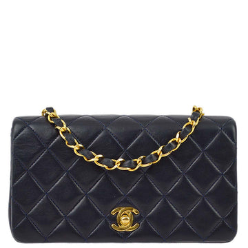 New 1:1 Rep Top Quality Chanel Navy Lambskin Turnlock Mini Full Flap Shoulder Bag