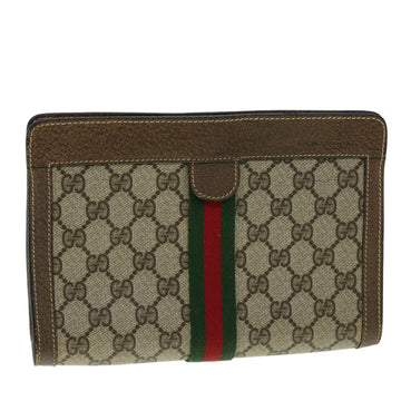 Gucci Ophidia Beige Canvas Clutch Bag
