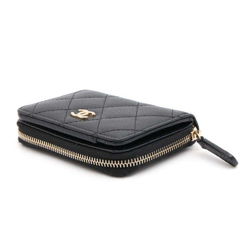 CHANEL Matelasse Bi-fold Coin Purse BlackAP1958 Caviar Leather