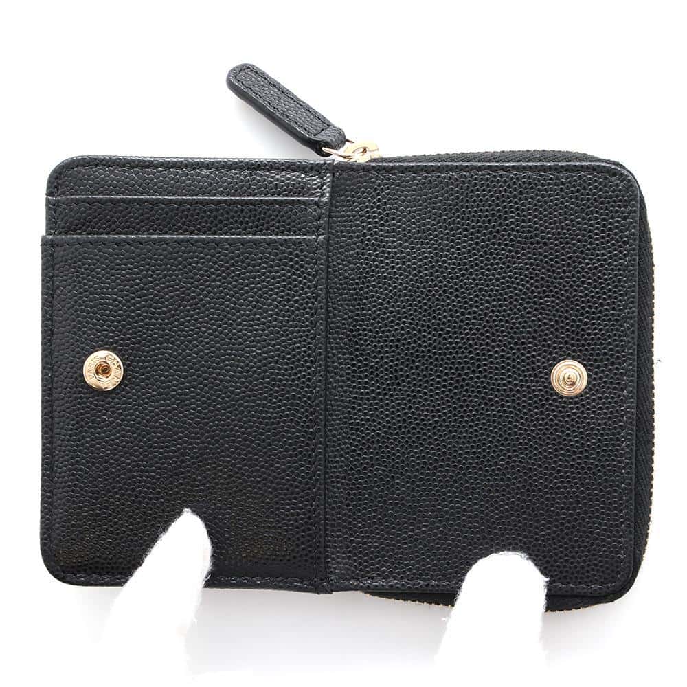 CHANEL Matelasse Bi-fold Coin Purse BlackAP1958 Caviar Leather