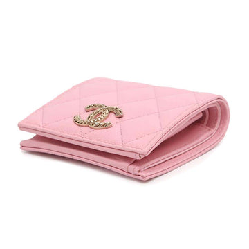 CHANEL Matelasse Bifold Wallet Wallet PinkAP3055 Caviar Leather