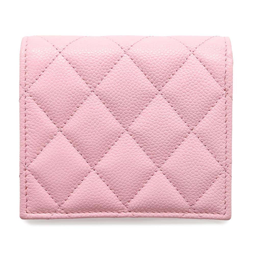 CHANEL Matelasse Bifold Wallet Wallet PinkAP3055 Caviar Leather
