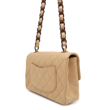 CHANEL Matelasse Single Flap ChainShoulder Bag Beige Lambskin Size 25