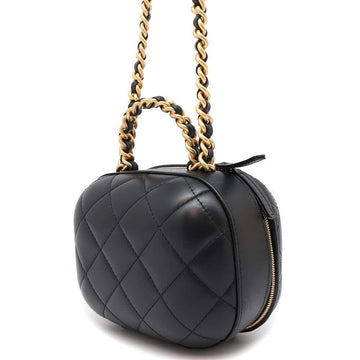 CHANEL Matelasse ChainShoulder Vanity Bag BlackAS3066 Lambskin