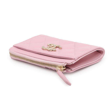 CHANEL Matelasse fragment case Light PinkAP3982 Caviar Leather