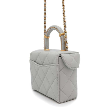 CHANEL Matelasse Chain Vanity Light BlueAS3973 Lambskin Size Small