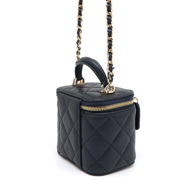 CHANEL Matelasse 2WAY ChainShoulder Vanity NavyAP2198 Lambskin