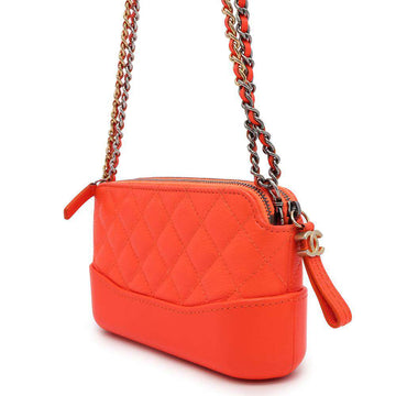 CHANEL Gabriel de Mini Chain Shoulder Bag OrangeA94505 Leather