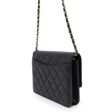CHANEL Matelasse Chain wallet BlackAP3745 Caviar Leather