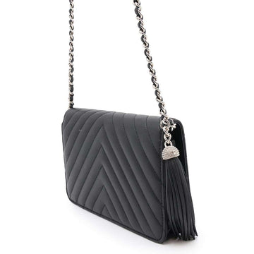 CHANEL V Stitch Chain wallet BlackA84444 Calf Leather